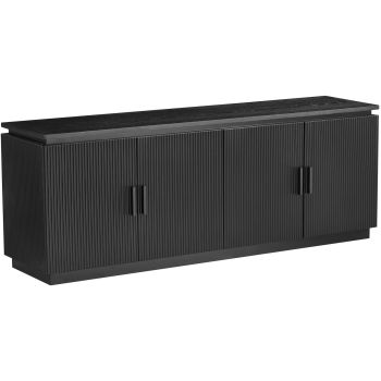 Meuble tv design en MDF coloris noir L.160 x P.40 x H.60 cm collection ELIZA